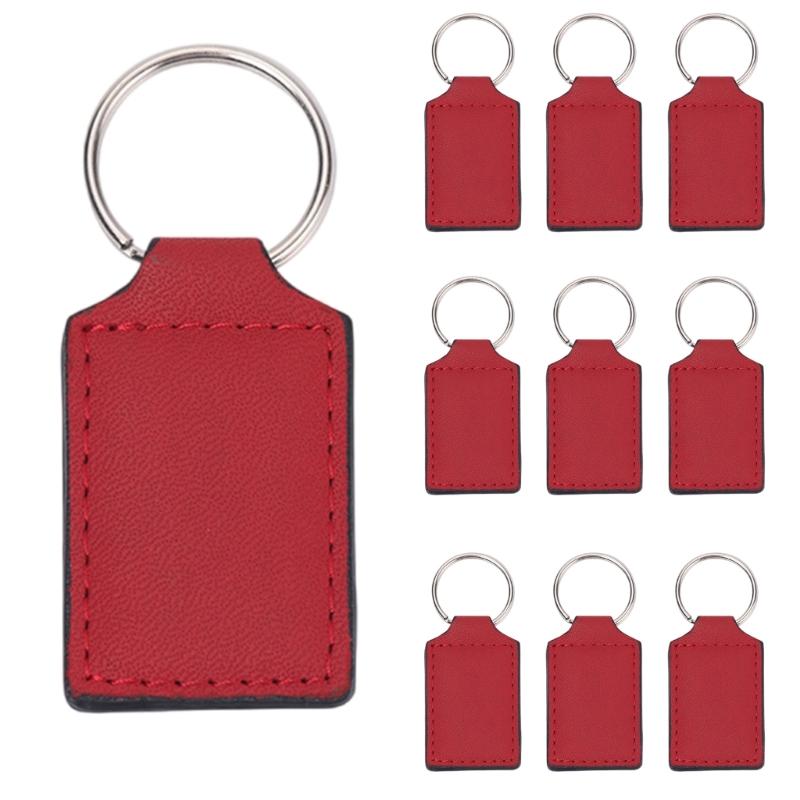 Набор из 10 сублимационных заготовок брелоков, подвесок, брелоков из ПУ кожи с термопереносом для мужчин и женщин, подарок на день рождения, День отца