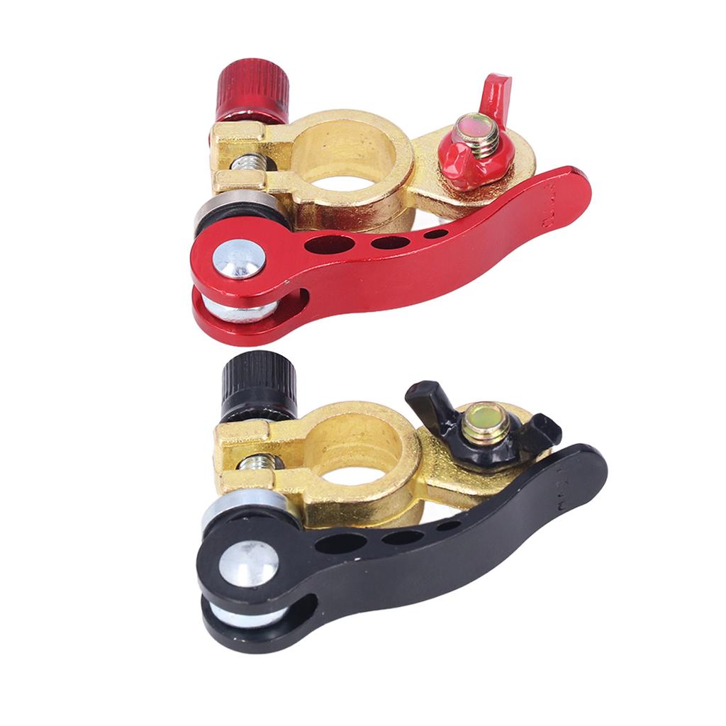 2pcs Copper Battery Terminal Clamp Connectors Quick Release Disconnect for Car