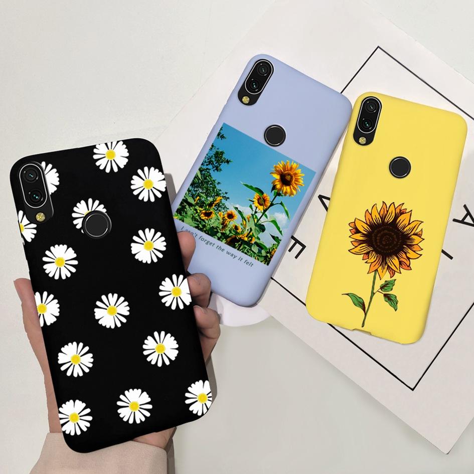 Мягкий чехол для Xiaomi Redmi Note 7 Чехол Funda для Redmi 7 7A Модный силиконовый чехол-подсолнух для Redmi Note7 Pro Задняя крышка