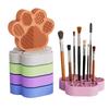 Two-In-One Makeup Brush Cleaning And Storage Box Cat Claw Makeup Brush Storage Rack Silicone Makeup Brush Cleaning Box