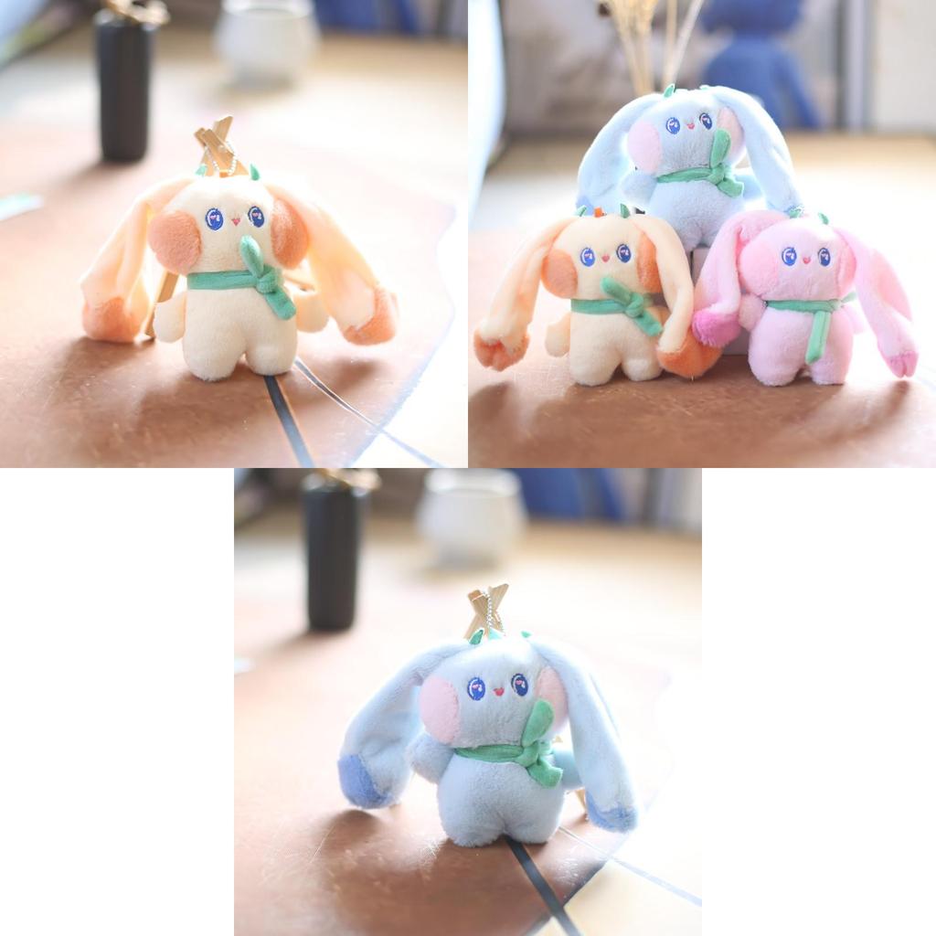 Cute Plush Bunny Keychain Adorable Soft Stuffed Animal For Backpacks And Bags