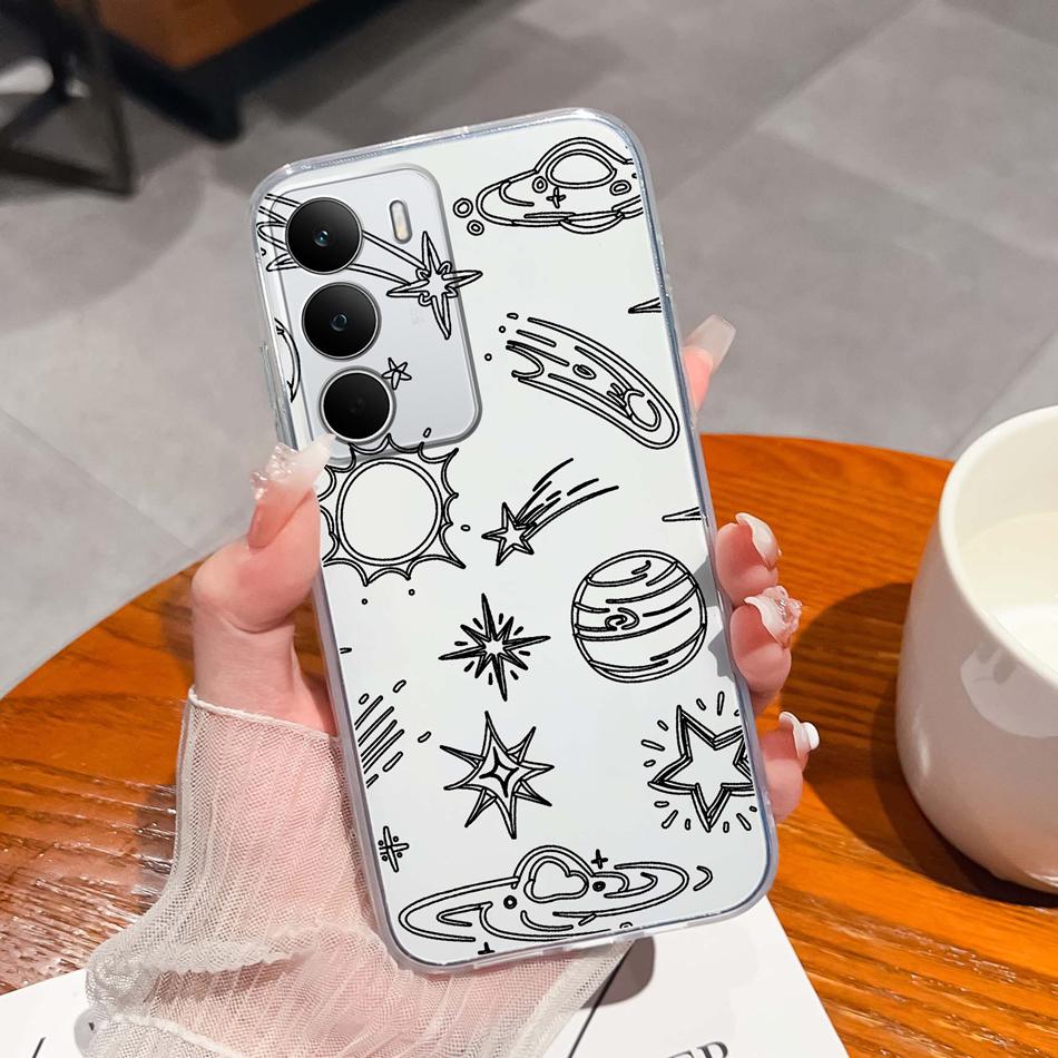 Чехол для Realme C71 4G с цветными узорами, прозрачный силиконовый бампер из ТПУ для Realme C 71 RealmeC71, противоударный