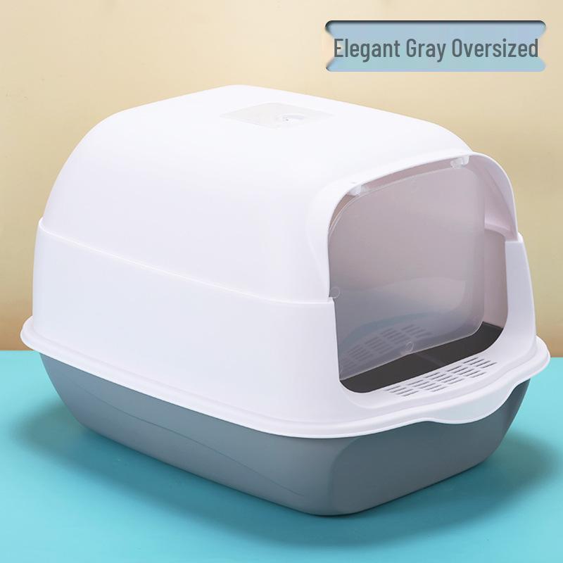 Fully Enclosed Oversized Deodorizing Cat Litter Box - Anti-Splash Design for Small Kittens
