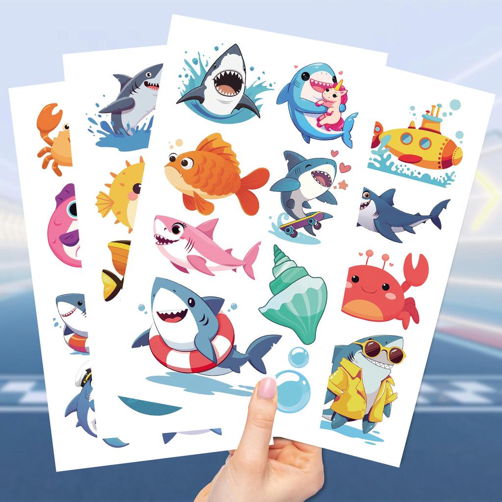 Hot Cartoon Shark Tattoo Stickers Waterproof Festival Party Party Children Disposable Tattoo Stickers