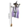 Halloween Flying Witch Decoration Outside Horror Spooky Flying Witch With Sounds Lights Garden Haunted House Decor Prop