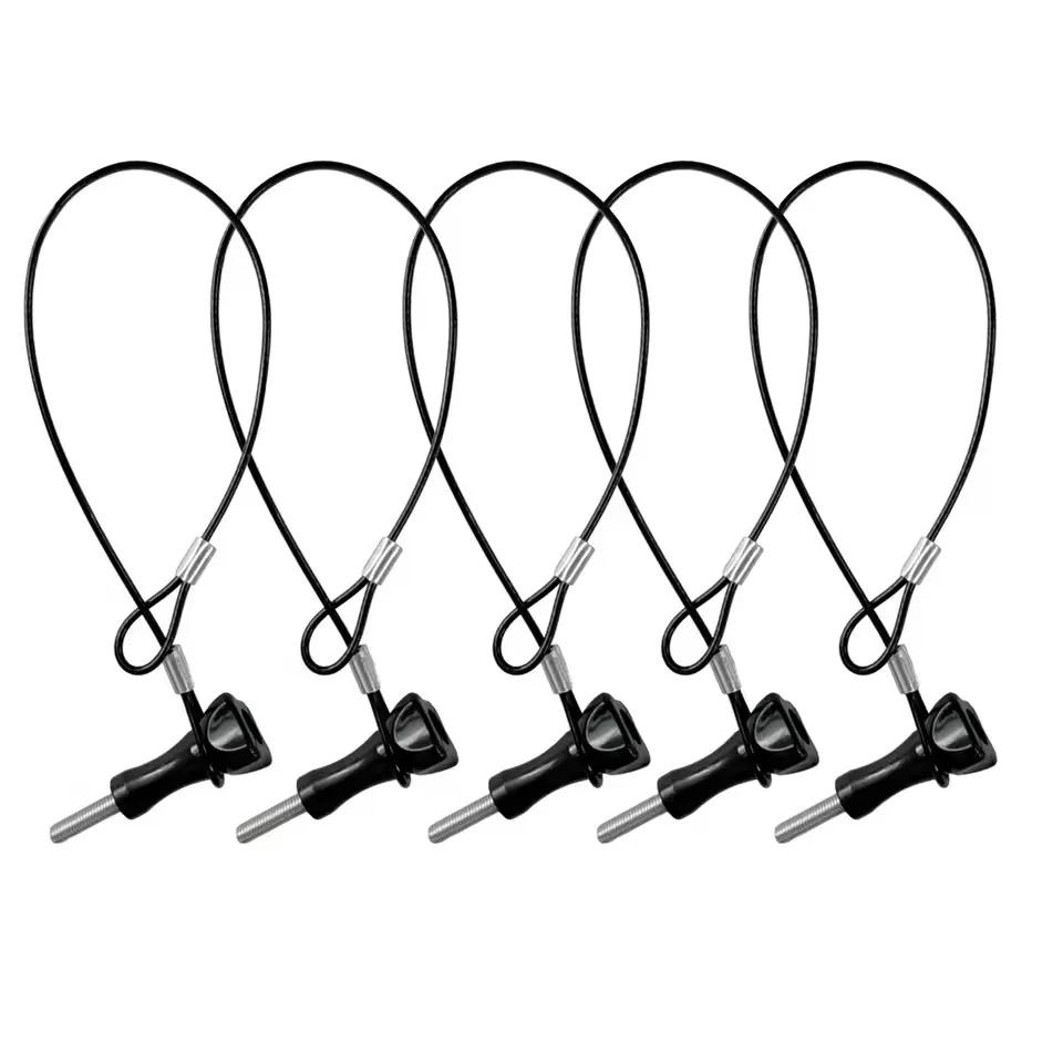 Stainless Steel Tether Lanyard Safety Strap Stainless Steel Cable with Screw Short Rope Wrist Hand Universal for GoPro Insta360