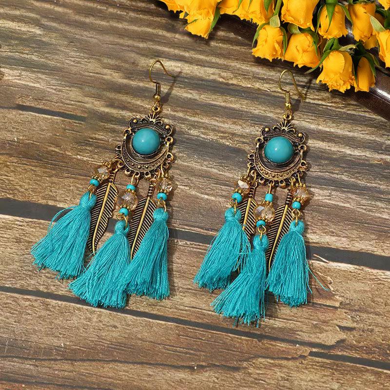 Bohemian Ethnic Tassel Earrings - Tribal Style for Holiday Travel Photography