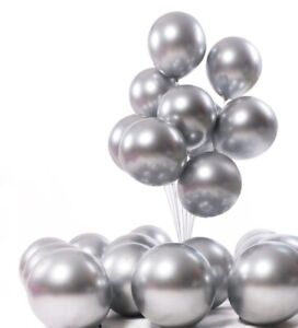 Metallic silver chrome balloons party anniversary decoration 100 pieces