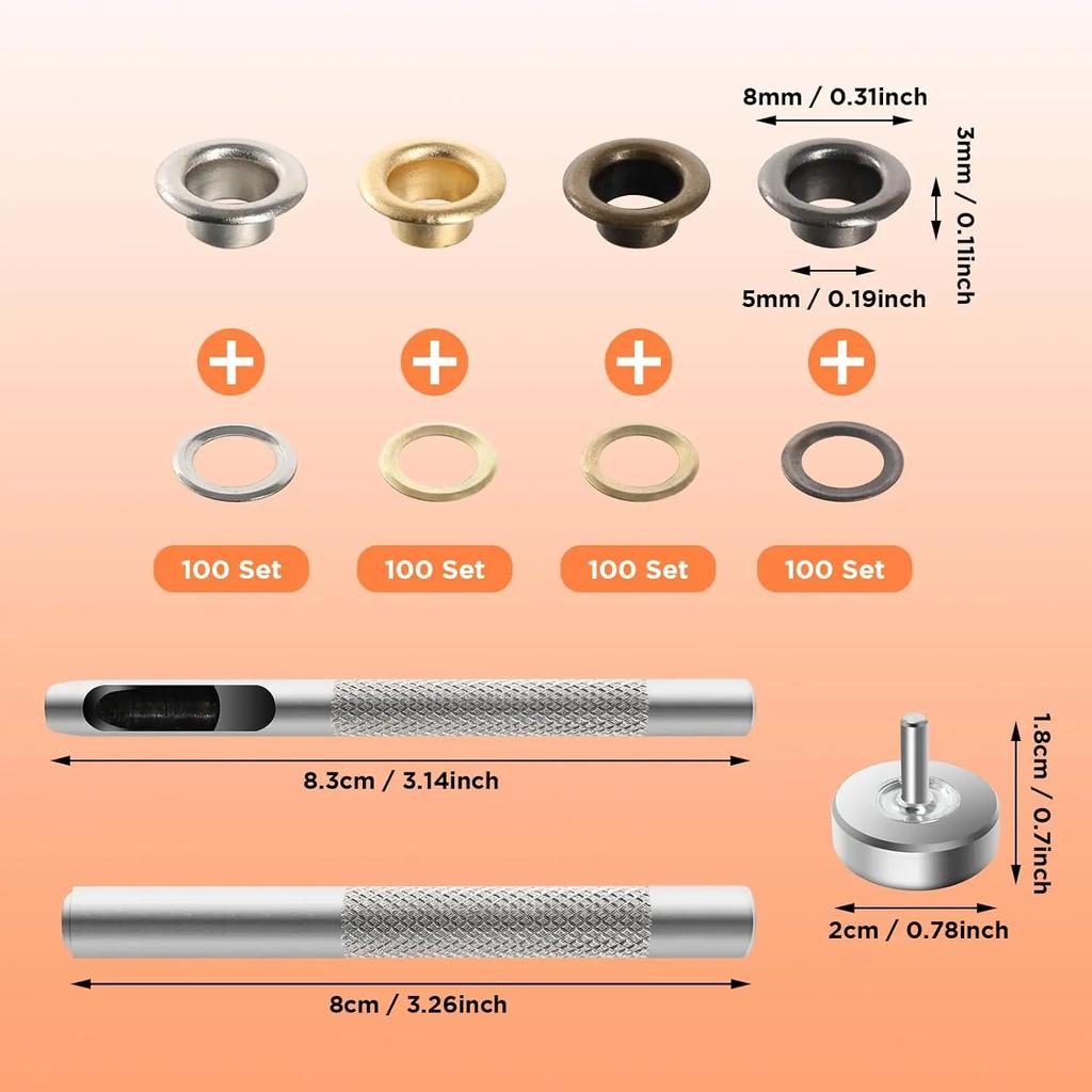 Набор металлических люверсов, многофункциональный набор плоскогубцев для ремня, одежды, брезента, штор, обуви, люверсов для палаток, набор инструментов для установки люверсов