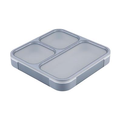 Foodman Bento 800 мл Надежный с двойным уплотнением для DSK Box, Тонкий, Портативный, Устойчивый, Вместительный, Антибактериальный, Серый, 4-точечная фиксация, Герметичный