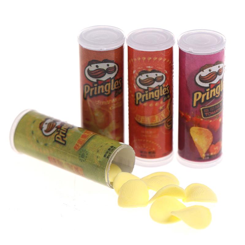 4Pcs/set 1:12 Dollhouse Miniature Food Potato Chips Bottles Dolls Kitchen Food