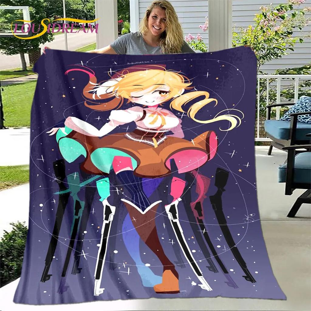 Puella Magi Madoka Magica Cartoon Soft Plush Blanket,Flannel Blanket Throw Blanket for Living Room Bedroom Bed Sofa Picnic Cover