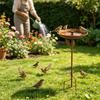 Vintage Style Metal Garden Birdbath Rust-Proof Animals Drinking Tray Bird Water Drinker  Lawn Decor