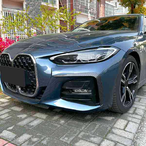 Наклейка-молдинг переднего бампера M Sport для BMW 4 серии G22/G23/G26, текстура углеродного волокна (2020-2023 гг.)