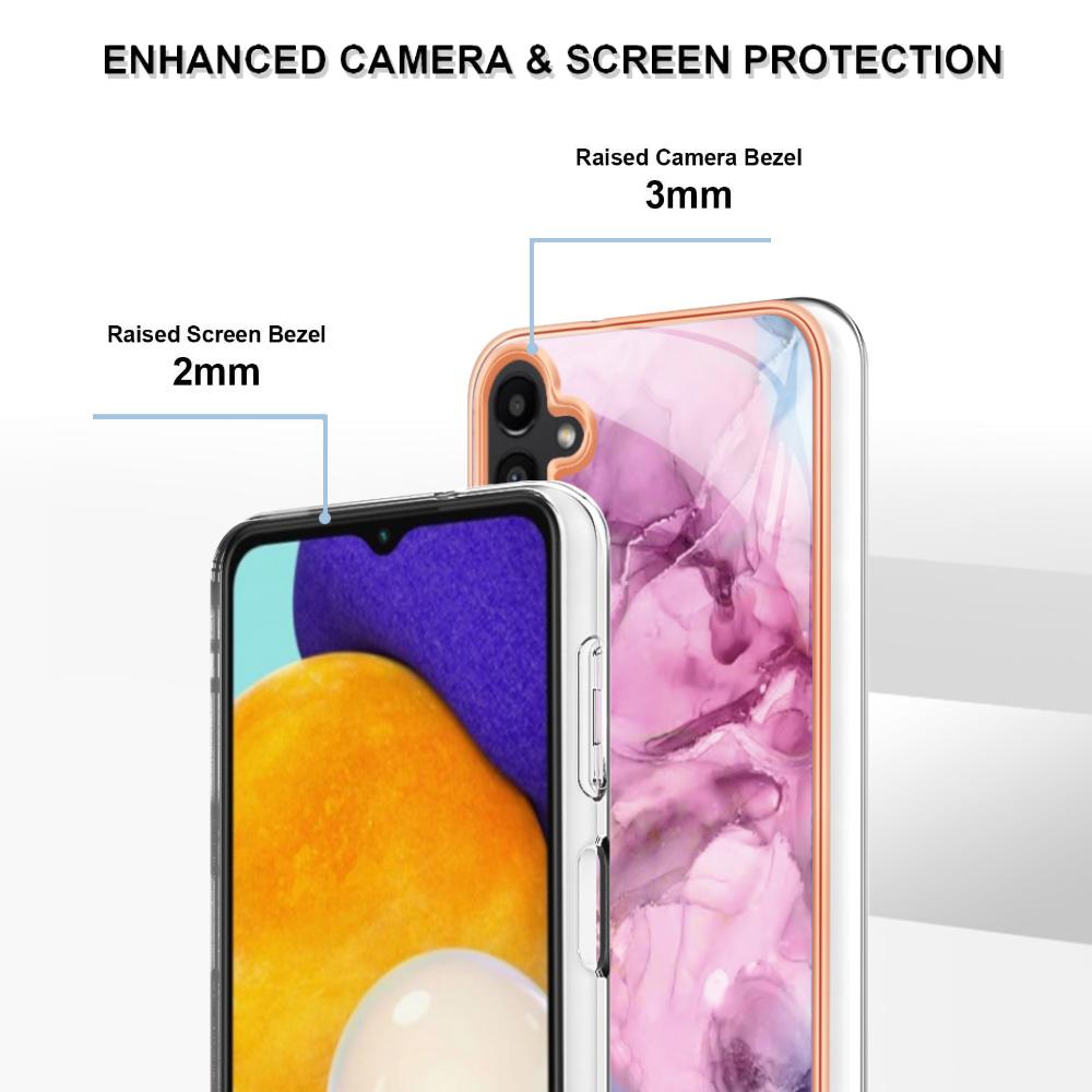 Для Samsung Galaxy A56 5G Чехол из ТПУ Мраморный узор 2,0 мм Гальваническое покрытие Задняя крышка телефона
