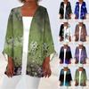 Women's Casual Fashion Retro Printed Lightweight Medium Length Jacket Cardigan