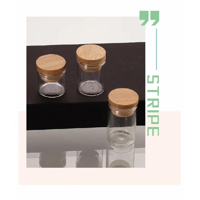 5/10/12/20/24pcs Transparent Glass Bottles Jars Vials Terrarium with Bamboo Lids for Art Crafts Wedding Favors 30*40mm 15ml