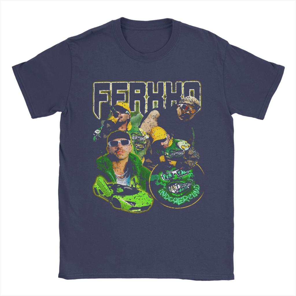 Колумбийский певец Feid Ferxxo Зеленая футболка Летние футболки Чистый хлопок Большой размер XL Топы Футболки с коротким рукавом Уличная одежда Топы
