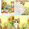2D flat printing 2pcs Window Treatment Curtains Cute Cat Flower Balcony Digital Printed Polyester Drapes Festive Wall Decor for