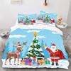 Комплект одеял с цифровой печатью в стиле Рождества - Санта - Полиэстер - Декор для спальни - 1 покрывало + 2 наволочки (нет подушки)