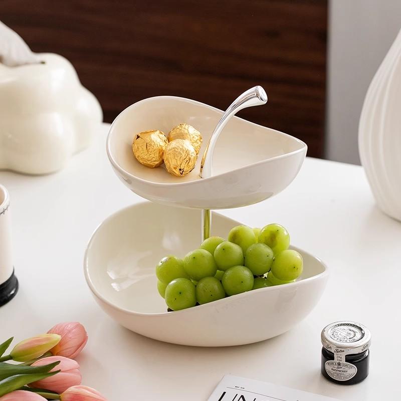 MOMO Fruit Plate Home Living Room Coffee Table Ornaments Candy Dish Placed Snack Tray Multi-layer High-grade Fruit Plate