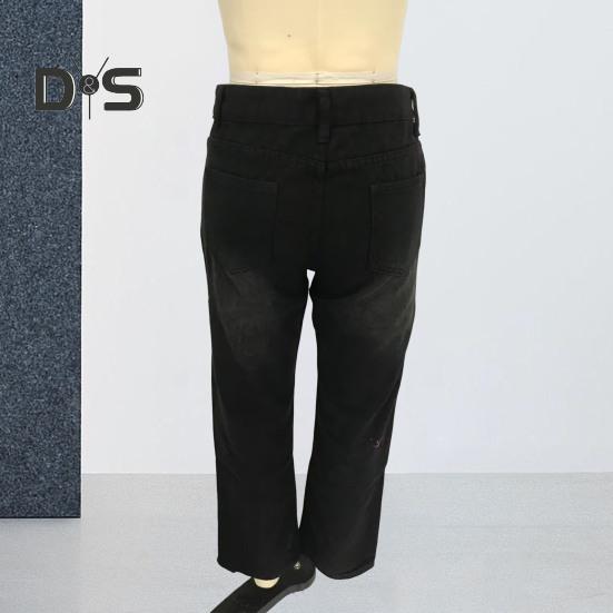 Women Jeans Mid Waist Irregular Individual Printing Retro Style Straight Wide Leg Patchwork Full Length Trousers for Vacation Travel Work School