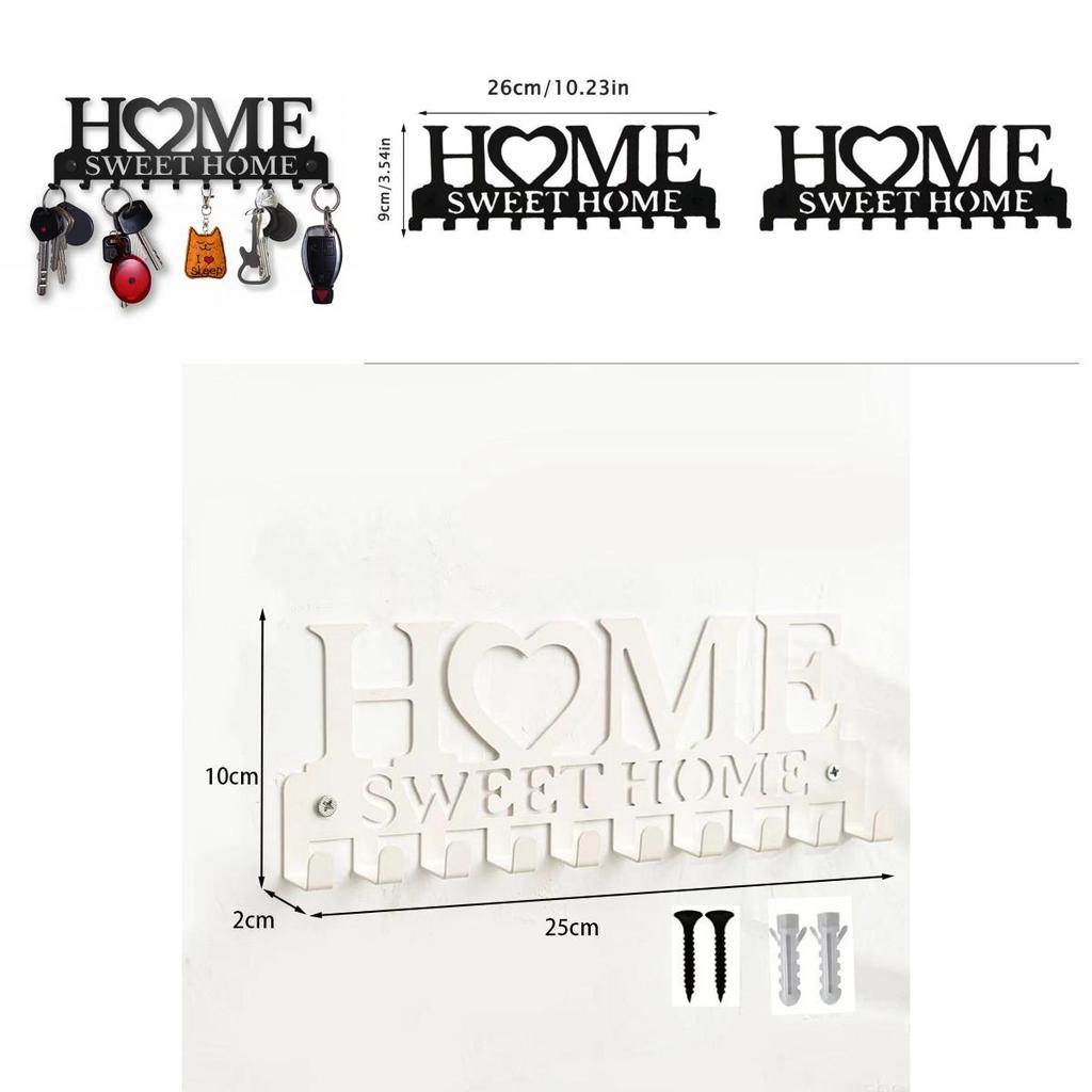 Modern Iron Home Letter Key Towel Organizer With Screw Mount For Household Storage