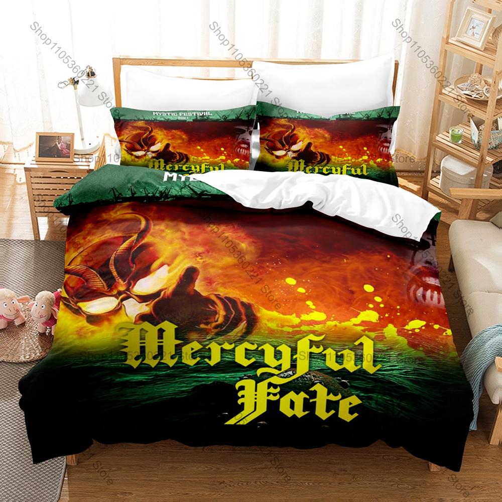 Крутой пододеяльник Mercyful Fate + 2 наволочки Melissa Винтажный Альбом Череп Полиэстер Постельное белье Декор Для Датской Блэк-метал группы F