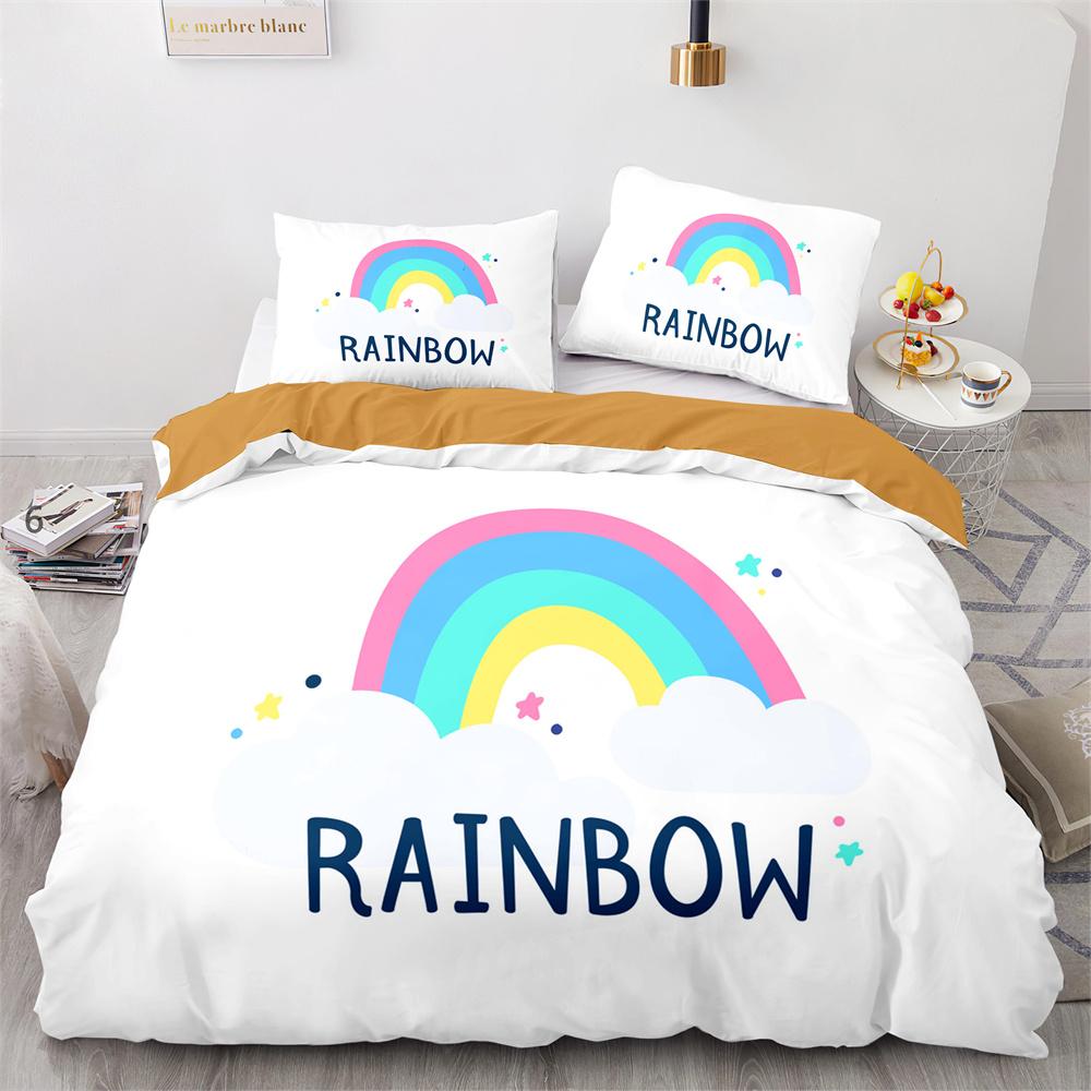 Радужные Птицы Звезда Набор Пододеяльников Двуспальный Полный Размер Милый Полиэстеровый Чехол для Одеяла для Детей Мальчиков Девочек Комплект Постельного Белья Чехол для Одеяла