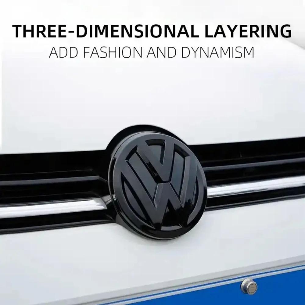 For Volkswagen VW 2pcs Car Front Radiator Grille Badge Cover Rear Trunk Lid Sticker For VW Polo Golf MK6 MK7 MK7.5 Scirocco Arteon Touareg Taigo EL1