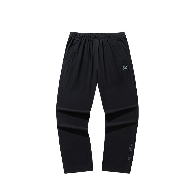 Anta Баскетбольная серия Повседневные Простые Однотонные Прямые Дышащие Трикотажные Спортивные Штаны Мужские низ Базовый-Черный 152521353-2