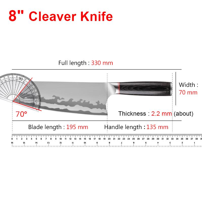 Кухонный нож из нержавеющей стали, кованый мясницкий нож, ковка, нож для разделки мяса, разделка, деревянная ручка, инструменты для барбекю