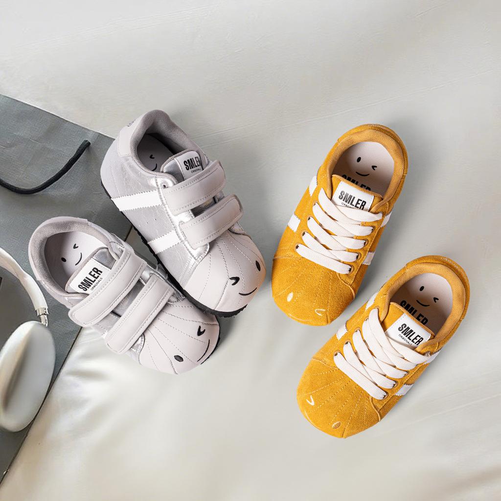 SMILEY смайлик ракушка голова белые туфли на толстой подошве женские увеличивающие гусеничные уродливые милые для работы повседневные туфли-хлебцы