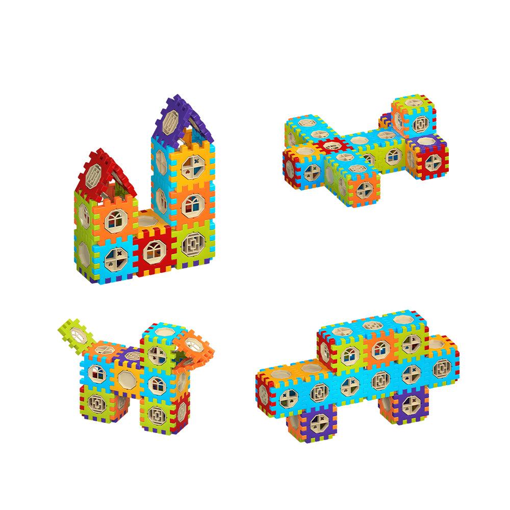 Большой Сращиваемый Тянущий Квадратный Строительный Блок Детская Сборка Пластиковый Дом Развивающие Игрушки 3-6 Лет