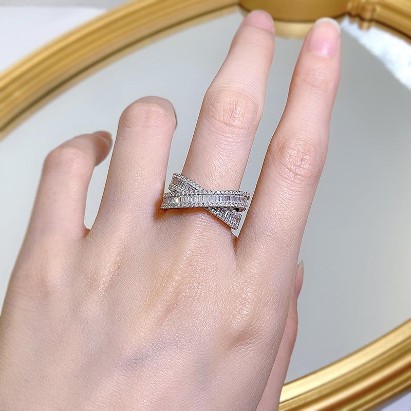 Благородное женское кольцо с бриллиантами 925 пробы, серебряное кольцо с тонким многослойным слоем