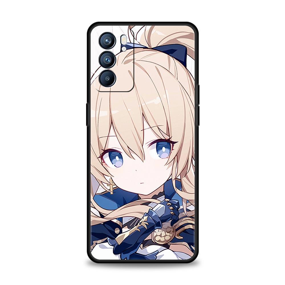 Чехол для игрового телефона Genshin Impact для Oppo A54 A53 A52 A9 2020 A15 A95 A16 A76 A74 A12 Find X5 Reno7 Reno6 Pro Plus 5G черный чехол