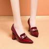 Fashion 2025 New High Heels Shoes Large Size Waterproof Platform Fashion Shallow Patent Leather High Quality Women Shoes