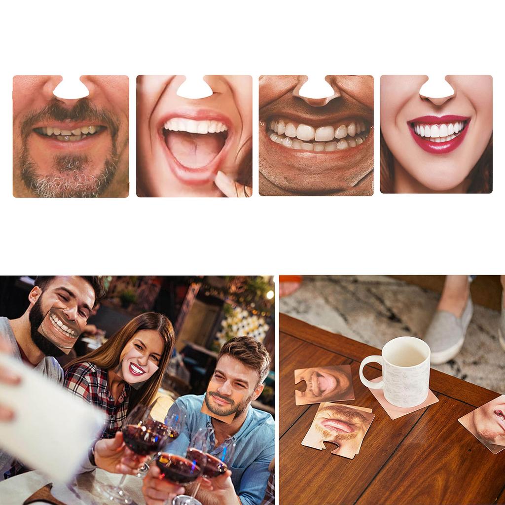 Set of 10 Entertaining Face Cover Cup Mat Combo Enjoyable Face Coasters Unique Cup Pads Multi Functional Mask Coaster