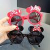 MINISO Minnie Mouse Cat Eye Fashion Glasses - Chic Fashion Party Accessories, Red and Black, Polka Dot Details, Plastic Frame