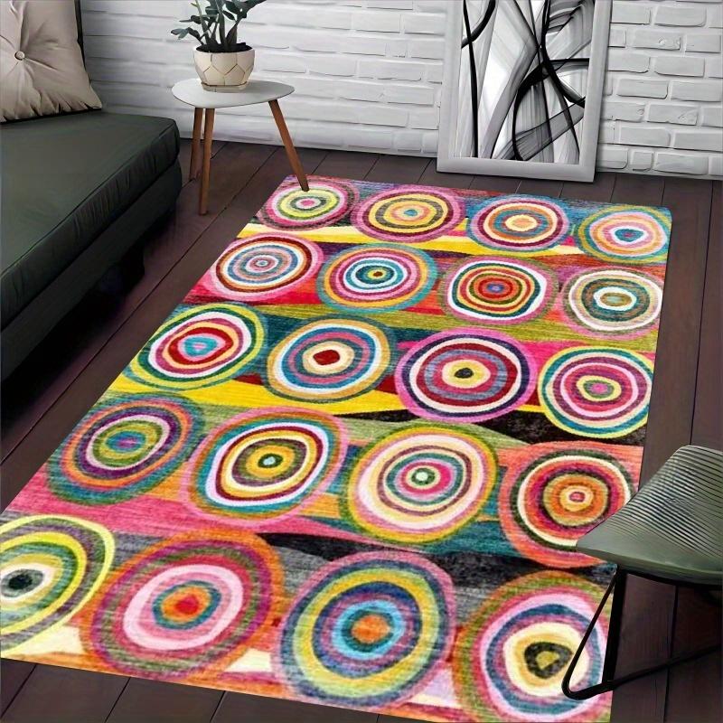 Vintage Abstract Pattern Non-Slip Floor Mat Washable Decorative Area Rug for Living Room Kitchen Office Laundry Room Bathroom