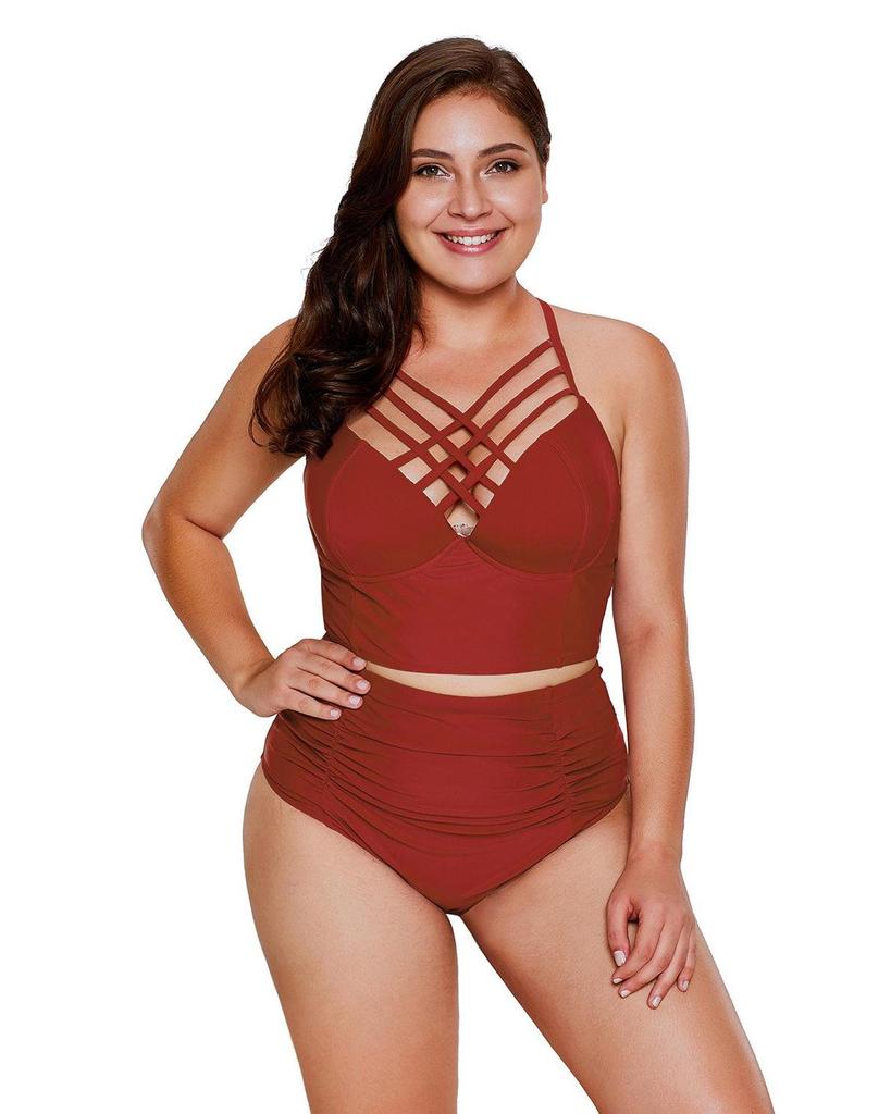 Azura Exchange Strappy High Waist Swimsuit