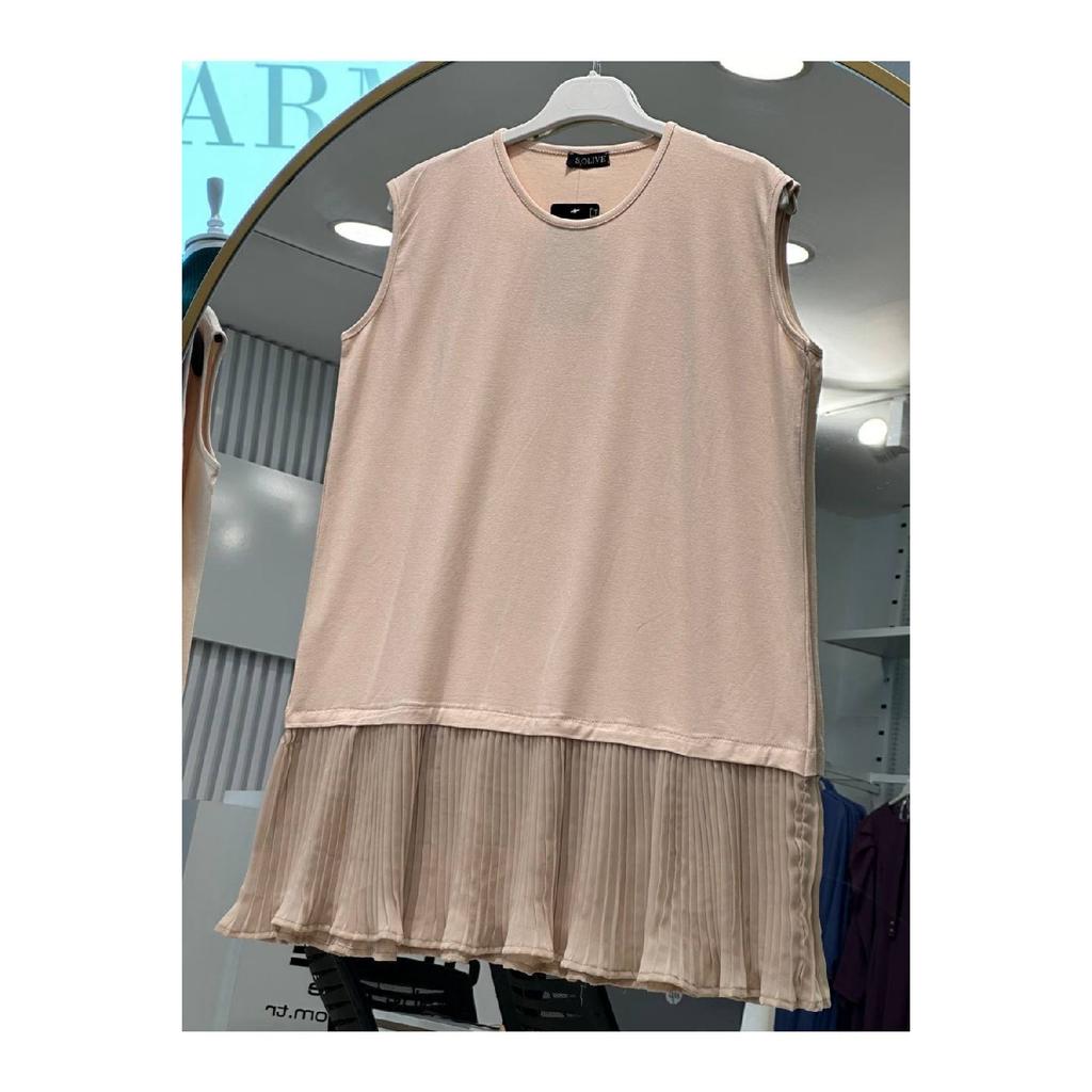 Плиссированная нижнее белье-туника из вискозы, черная