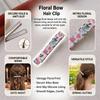 Floral-Bow Hair Clip Alloy Base Anti-Slip Design Spring Style For Teens And Young Women