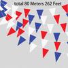 80 метров 262 фута Тканевые красно-бело-синие флажки Баннер из вымпелов Садовые треугольные флаги Украшения для вечеринки Праздничные гирлянды для 4 июля