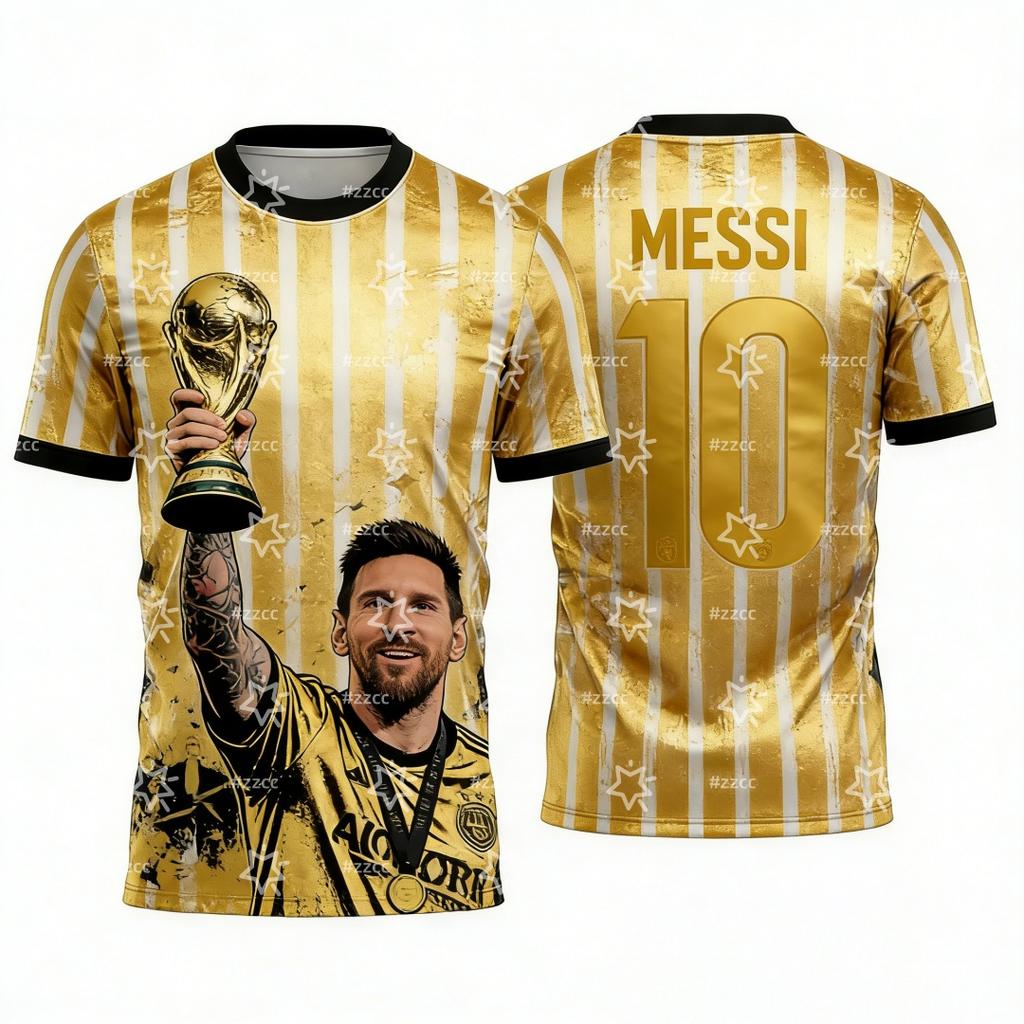 2026 MESSI No. 10 Football Jersey Argentina Football fan gifts Summer Sports Unisex T-Shirt Children's Clothing Tee Y2k Woman