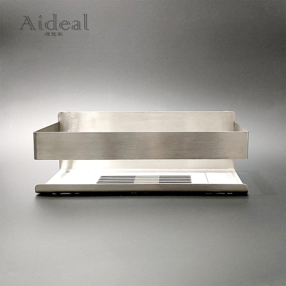 Hotel Bathroom No Drilling Stainless Steel Shower Storage Shelves, Adhesive Removable Large Capacity Wall Mount Bath Organizer