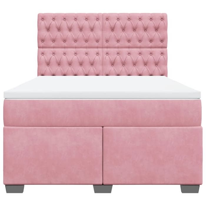 Maison Exclusive - Sommier à lattes de lit avec matelas Rose 160x200 cm Velours