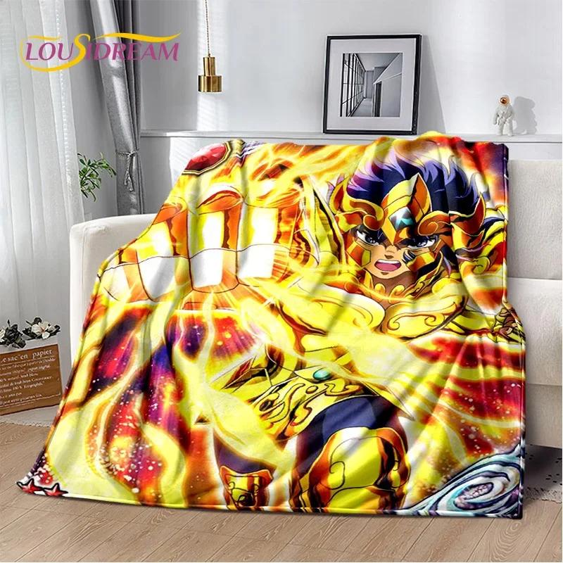 Мягкое фланелевое одеяло из мультфильма Saint Seiya 3D Retro для кроватей, диванов, пикников, пледов для отдыха на свежем воздухе, подарков