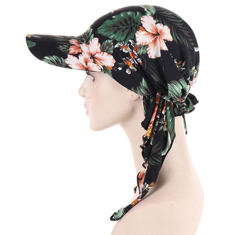 Muslim Women Printed Pre-tied Headscarf Elastic Female Turban Cancer Chemo Hat Hair Loss Cover Head Wrap Headwear Stretch Bandan