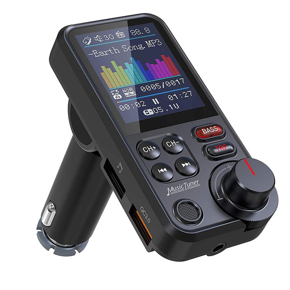 1.8 Inch Handsfree Car Radio QC3.0 Charging Bluetooth-Compatible FM Transmitter Modulator AUX Auto Aux Radio Car Charger Adapter